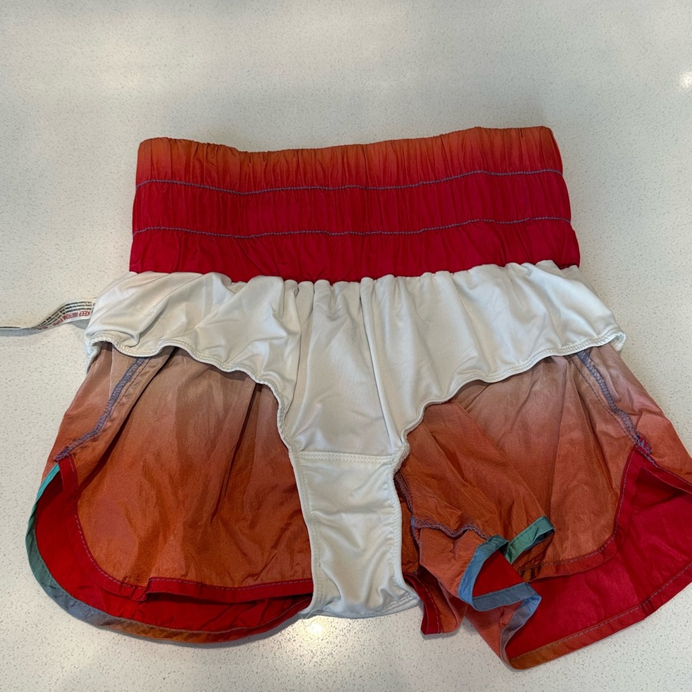 Gradient Red and Blue Women's Shorts - Picture 6 of 6